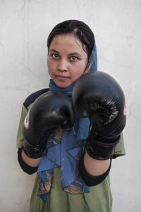 'Fauzia boxeadora. Mujeres. Afganistán'.