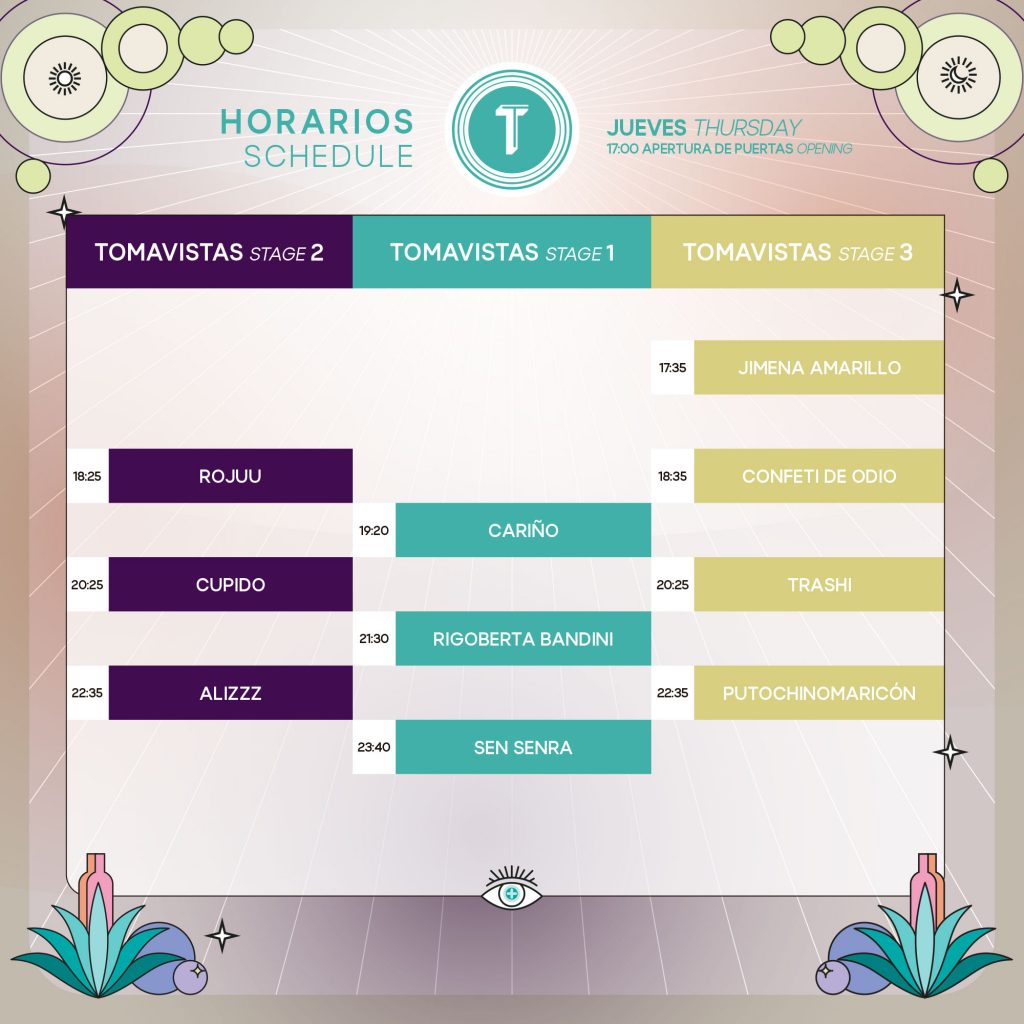 Horarios de los conciertos de Tomavistas 2022